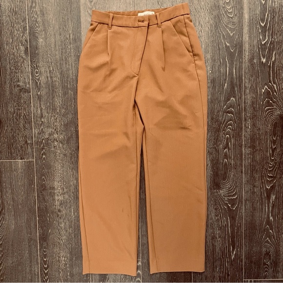 Abercrombie tailored straight leg pant in tan - Picture 1 of 2